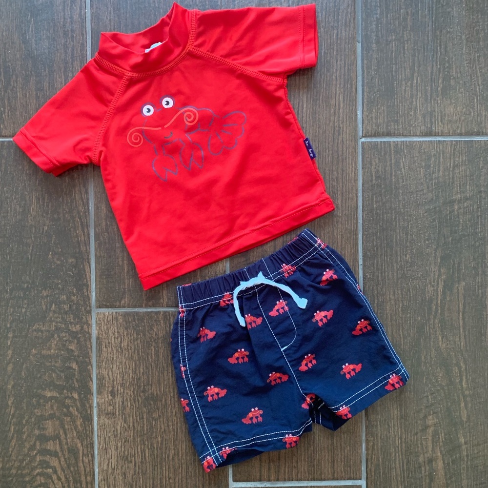 Le Top 3m 2 piece Lobster Swim Top and Swim Trunks